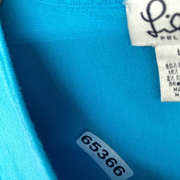 LILLY PULITZER Sweater L Vest Tank Round Neck Pullover Sleeveless Shell Blue - Picture 11 of 11